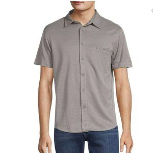 SAKS FIFTH AVENUE Knit Short Sleeve Button Up Men's Sz XL